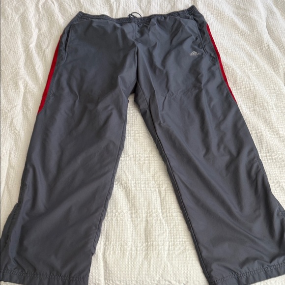 Adidas Men's Charcoal and Crimson Joggers - Picture 1 of 1